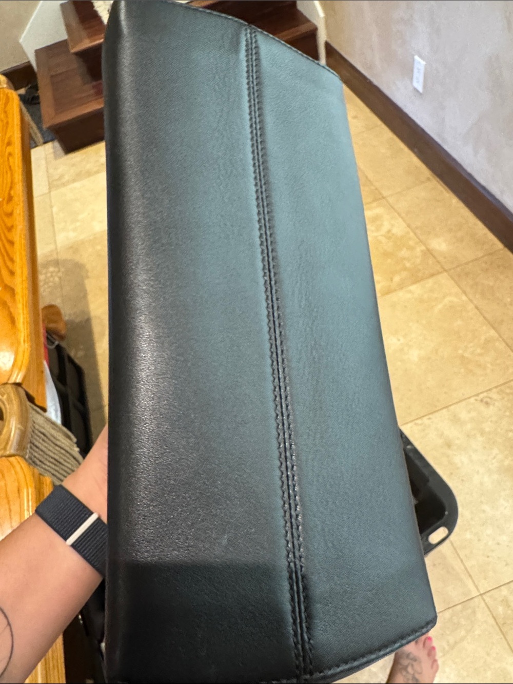 Fendi Black Leather Shoulder Bag with Silver Accents - Picture 4 of 7